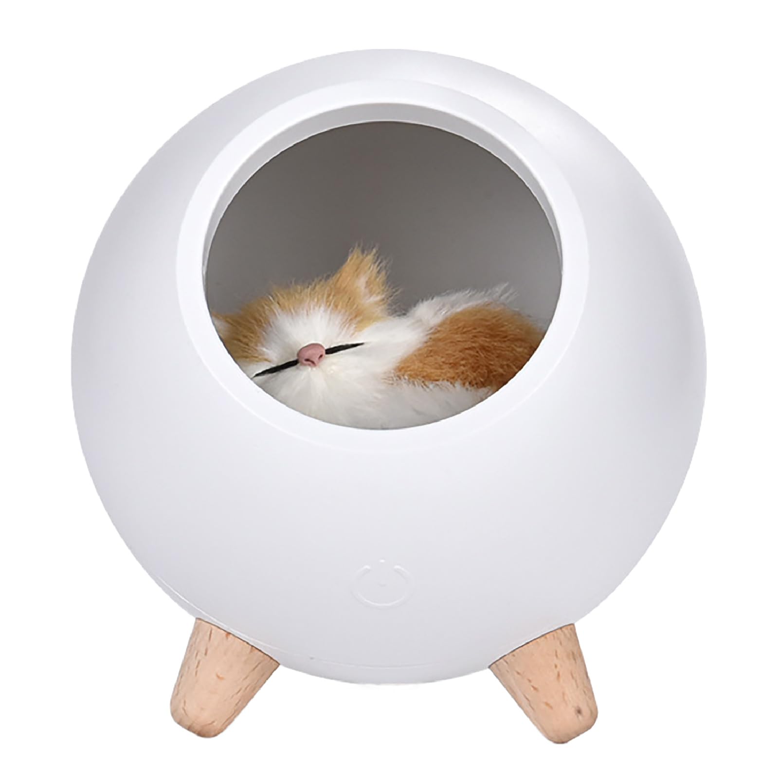 

CAWKAY Sleeping Cat Lamp, Interior Light, Bedside Night Lamp with Sleeping Cat Figure, USB Charging, for Home, Bedroom, or Bed (White)