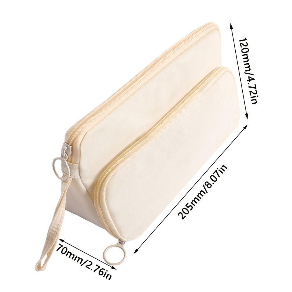 Multifunctional Staircase Type Pen Bag Double Layers Large Capacity Stationery Bag Pencil Case Students