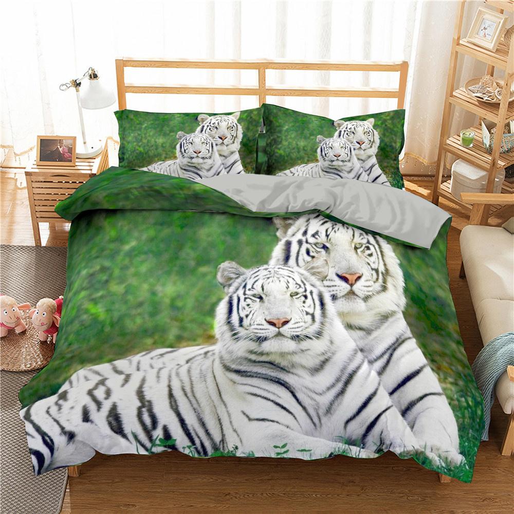 3D Printed Bedclothes Tiger Duvet Cover Set Single Twin Double Queen Size Bedding Set Comforter Cover Set Animal Bedding Set