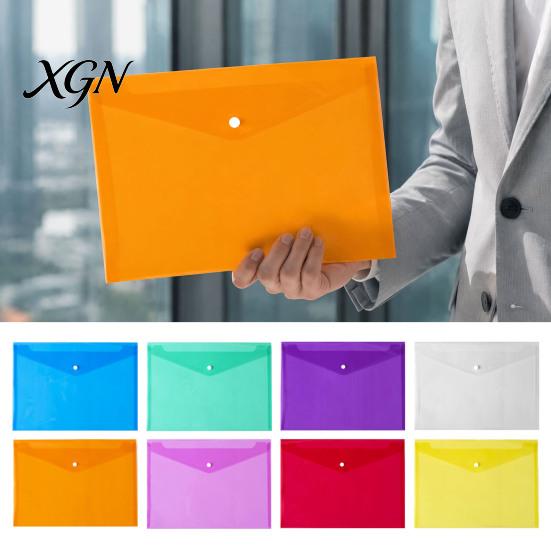 Translucent Document Case 2PCS A4 Size Folders with Snap Closure, Waterproof Thickened PVC Durable Paper Protector File Organizer, Lightweight Storage