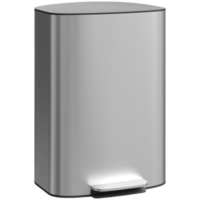 Kitchen Bin 50L, Pedal Bin, Removable Inner Bucket, Soft-close Lid, 45.1x36.5x62.6cm, Grey