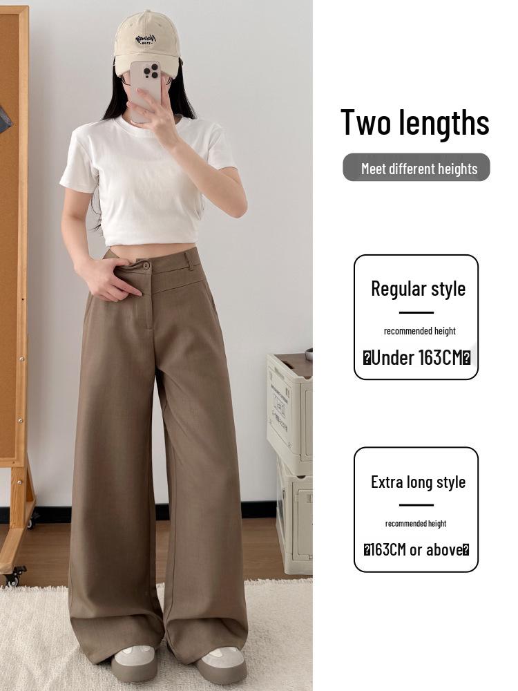 High-End Women's Suit Pants: Slimming, Thin, Narrow Spring/Summer Style, Straight-Leg with Good Drape, Comfy Loose Wide-Leg for Commute.