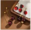 Sweet Cherry Earrings for Women, Stainlesss Steel Cherry Dangle Earring  Kpop Jewelry Trendy Accessories