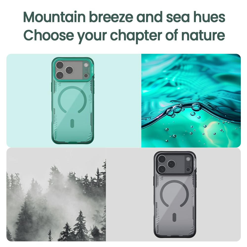 NILLKIN For iPhone 17 Pro Max Phone Cases UV Resistant TPU+PC Hard Back Cover New Metal Camera Stadn Magnetic Case