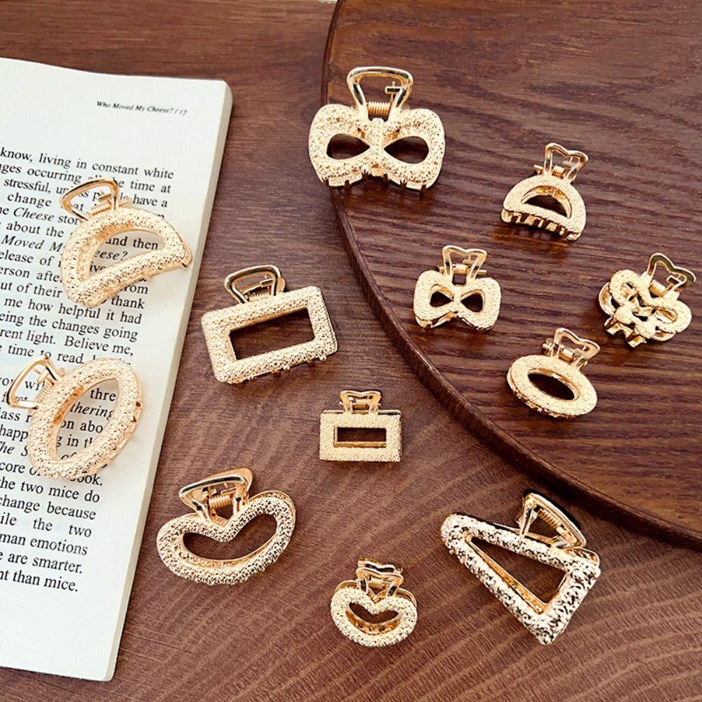 Gold Hair Claw Metal Barrette Fashion Hairpin  Women