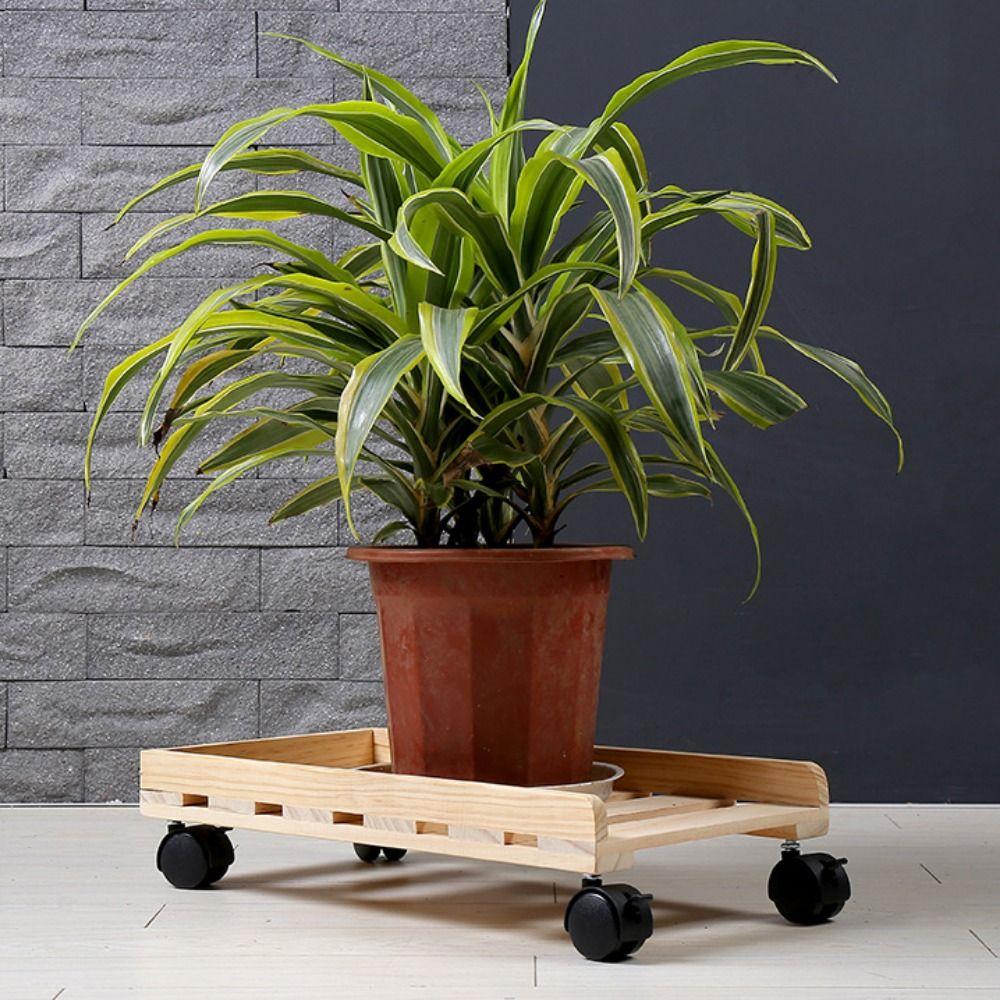 With Brake Storage Rack Wooden Chassis Tray Home Decor Desktop Computer Host Bracket  Indoor