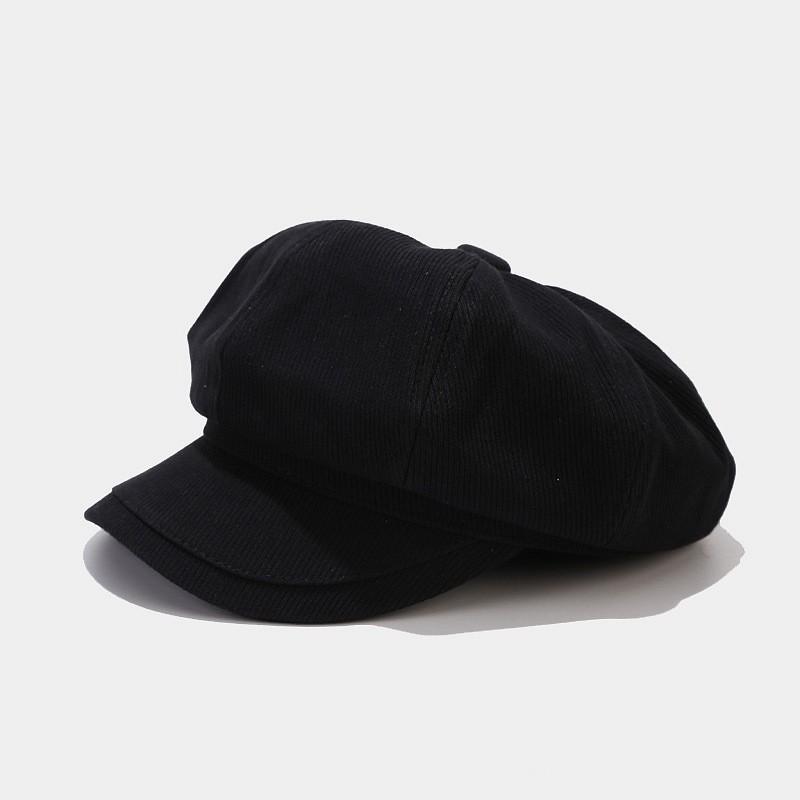 Korean Style Newsboy Hat With Round Crown And Cotton Material For Winter Outdoor Use