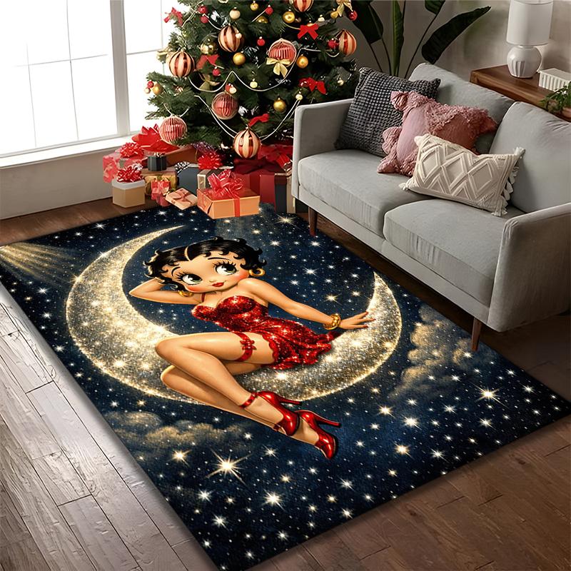 1pc Area Rug Appropriate for Office, Betty Boop Carpet, Versatile Printed Chair Rug, Durable Home Sofa Carpet