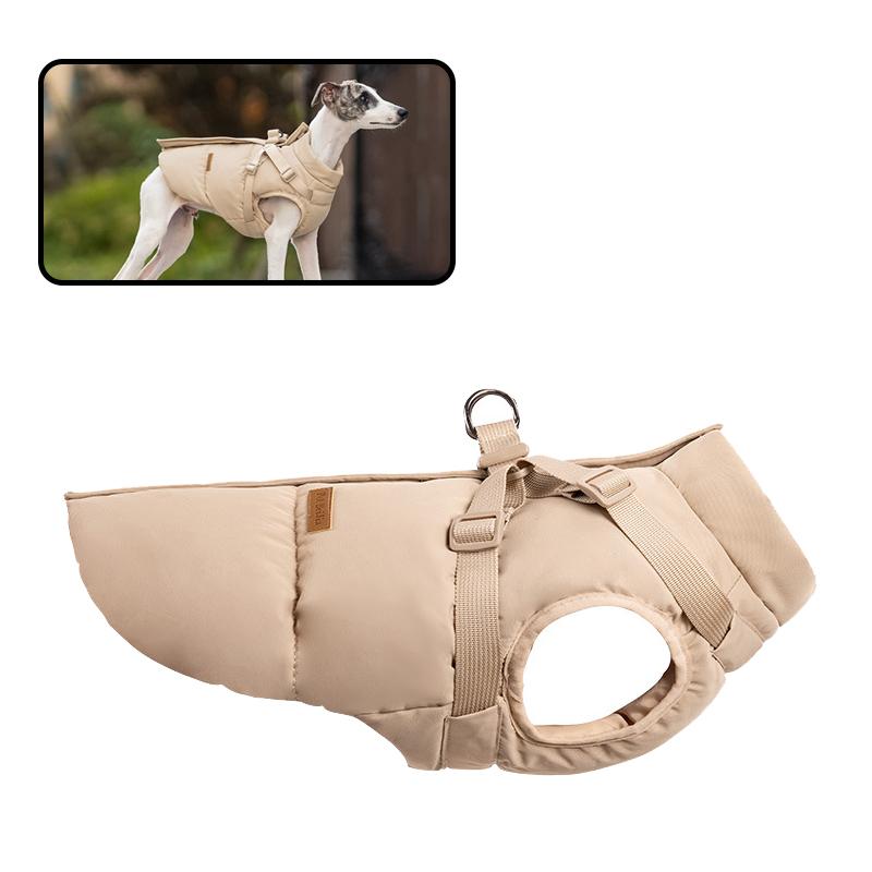 

Autumn Winter Dog Coat Down Jacket Cotton-Padded Clothes With Integrated Chest and Back Windproof Products for Small Large Dog S