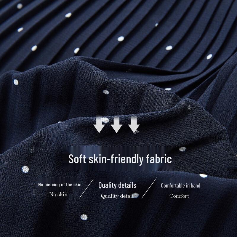 Demana Elegant Watermark Polka Dot Ruffle Sleeve Midi Dress