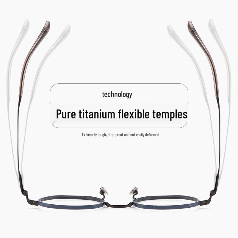 Retro Japanese Titanium Small Frame Myopia Glasses: High-Prescription, Polygonal, Wide Rim for Small Faces