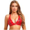 Women Wet Look Patent Leather Bra Zipper Front Y-Back Bralette Crop Top No Padding for Party Disco