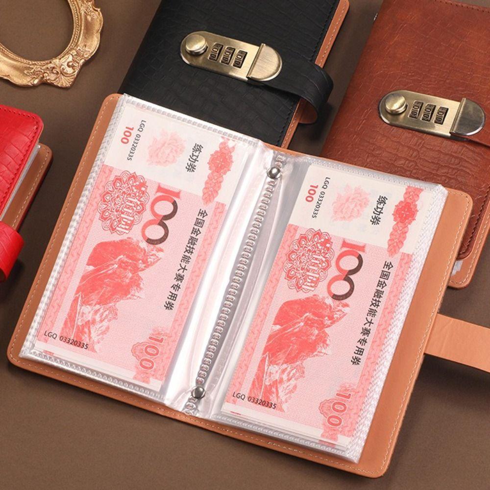 Waterproof Saving Money Notebook With Password Lock Banknote Colletion Booklet Budget Saving Book