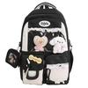 Li Shen Student Backpack with Badge and Pendant