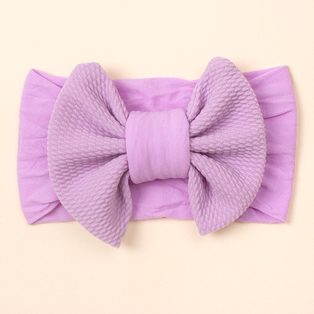 2022 Cukrová barva Dětské žebrované pokrývky hlavy: Nylonová mašle široká čelenka pro kojence a děti