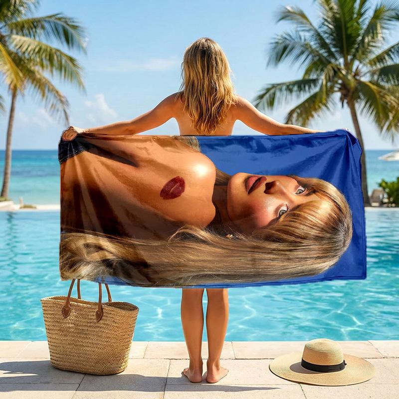 Sabrina Carpenter Fashion Beach Towel Portable Soft Quick Dry Towel For Swimming Camping Holiday Use