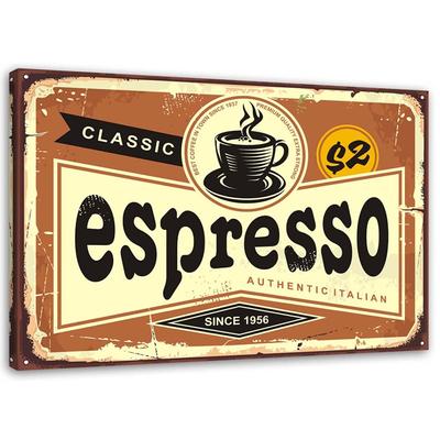 Canvas Print Retro Sign Coffee Espresso