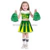 Women Girl Cheerleading Costume Sleeveless Dress Hand Flower With Stockings Dance Costume Set Schoolgirl Cheerleading Dance Suit