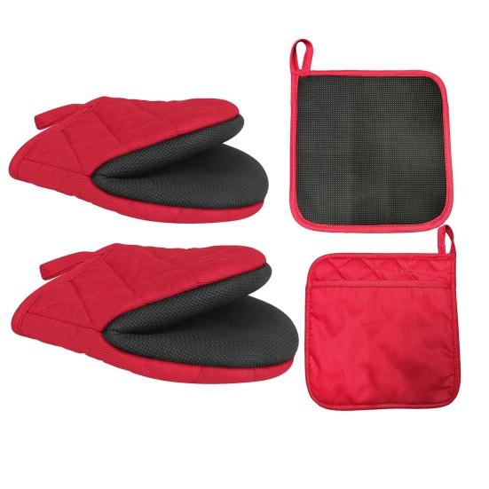 1 Manopla de Horno Corta con Agarre Antideslizante Alta Resistencia al Calor Forro de Algodón Más Grueso Cocina Microondas