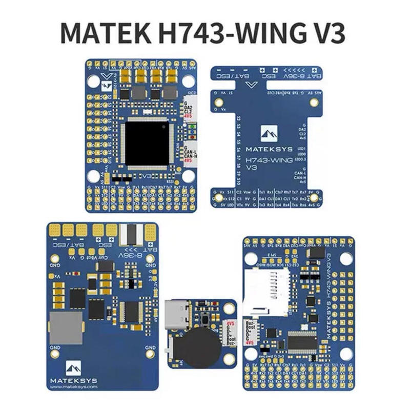 Matek H743-WING V3 STM32H743VIT6 Built-in OSD Support Dual Camera INAV Flight Controller for RC FPV Airplane