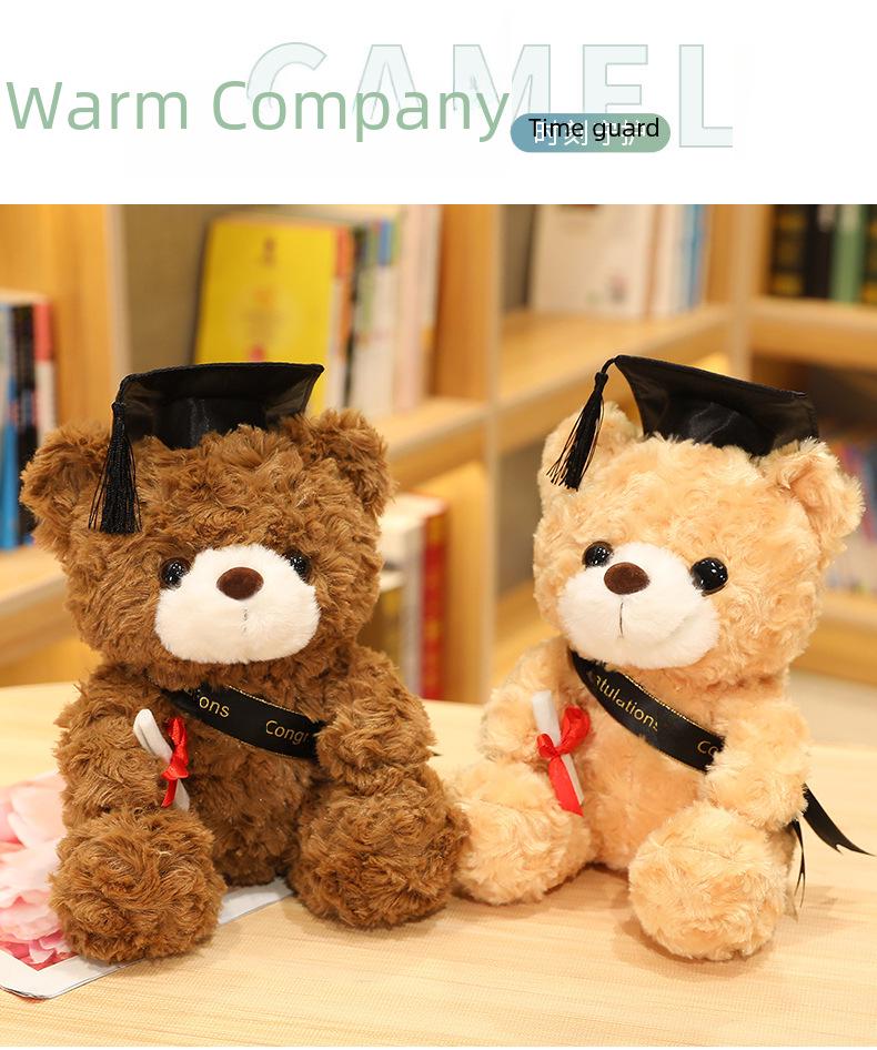 Graduation Bear Plush Doll with Doctoral Hat – Commemorative Bachelor Gift