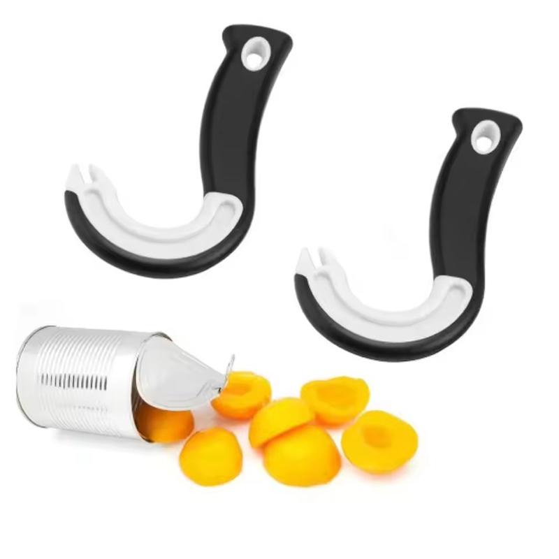 Multifuctional Non-slip Ring Hook Pulling Jar Can Opener Portable J-Shaped Easy Grip Tin Openers Kitchen Seniors Children Tool