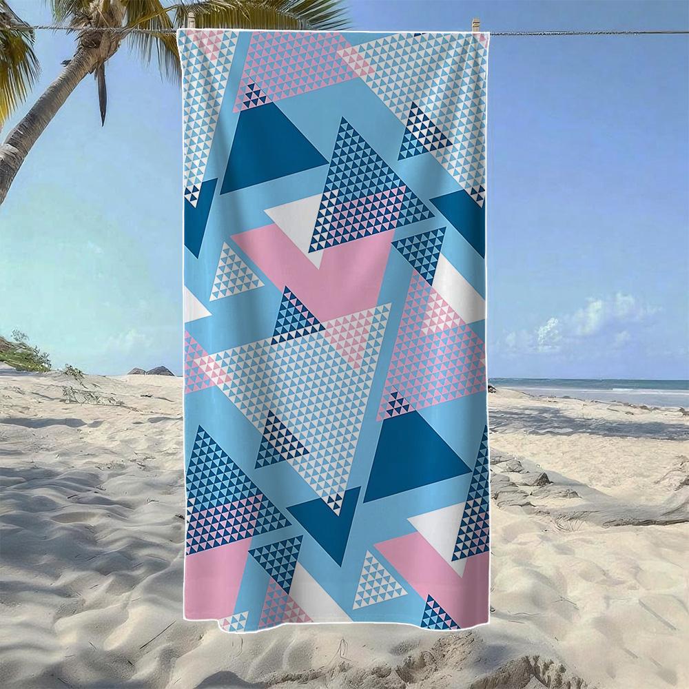 

Mermaid & Smiley Face & Geometric Triangle Beach Towel, Soft Durable Quick-Drying, Ideal For Summer Beach, Swimming & Camping W40*H60(CM)