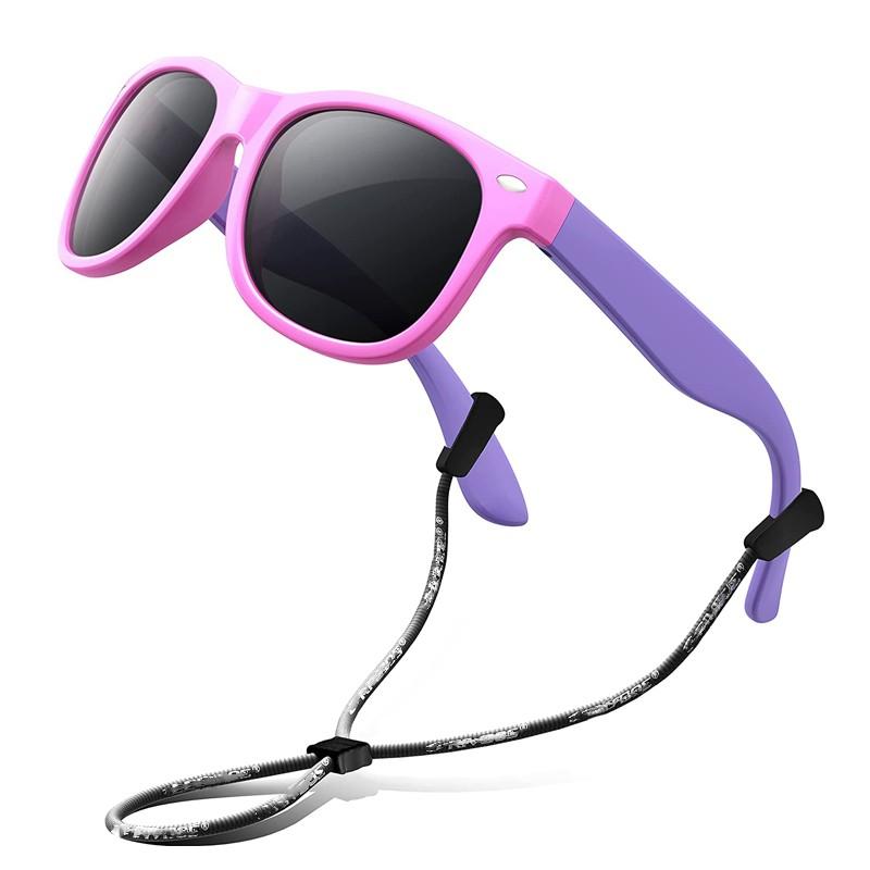 

Kids Flexible Silicone Sunglasses with Rope Boys Girls Retro Outdoor Goggle Shades Sun Glasses Children AC Lens Sports Eyewear with rope
