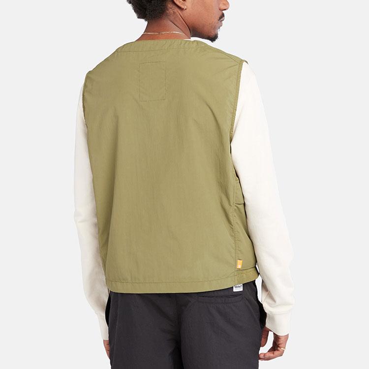 Timberland Solid Color Outdoor Water-Resistant Vest Men Vests Avocado-Green A67VD-V46
