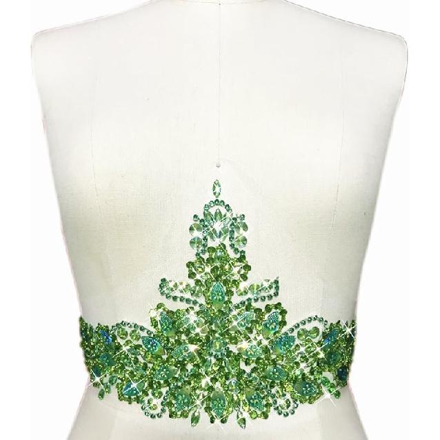 New Exquisite Pure Handmade Bright Crystal Patches Sew-on Rhinestones Applique with Stones Sequins Beads for Wedding Dress DIY Manual Accessories