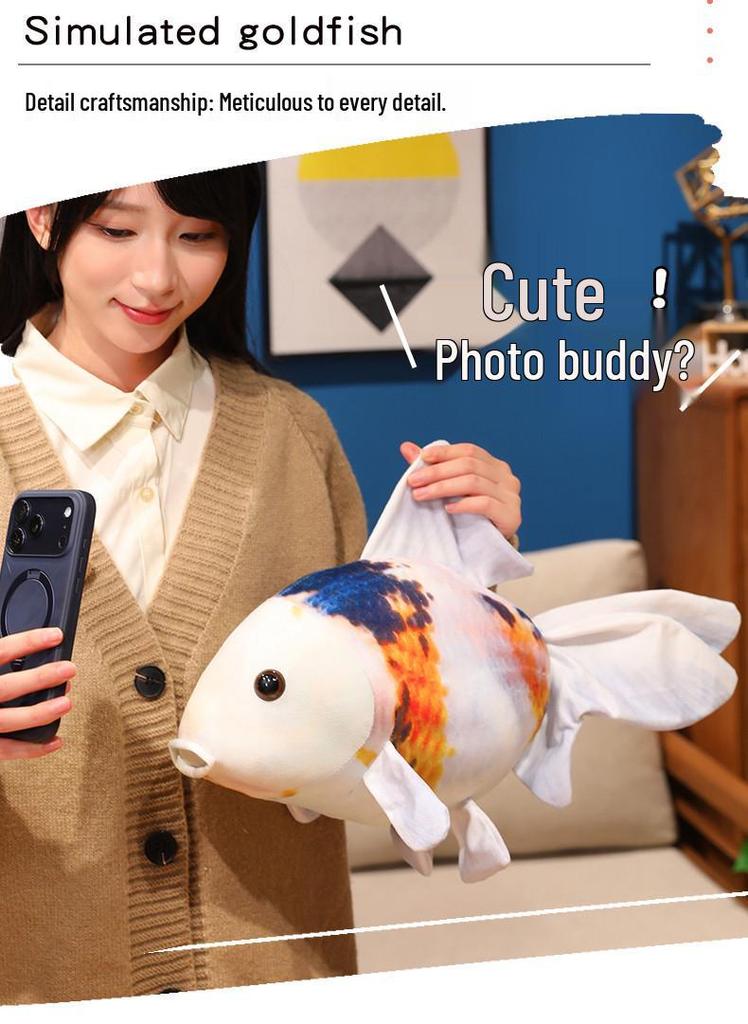Plush Cartoon Goldfish Pillow - Soft Cushion & Soothing Doll for Girls