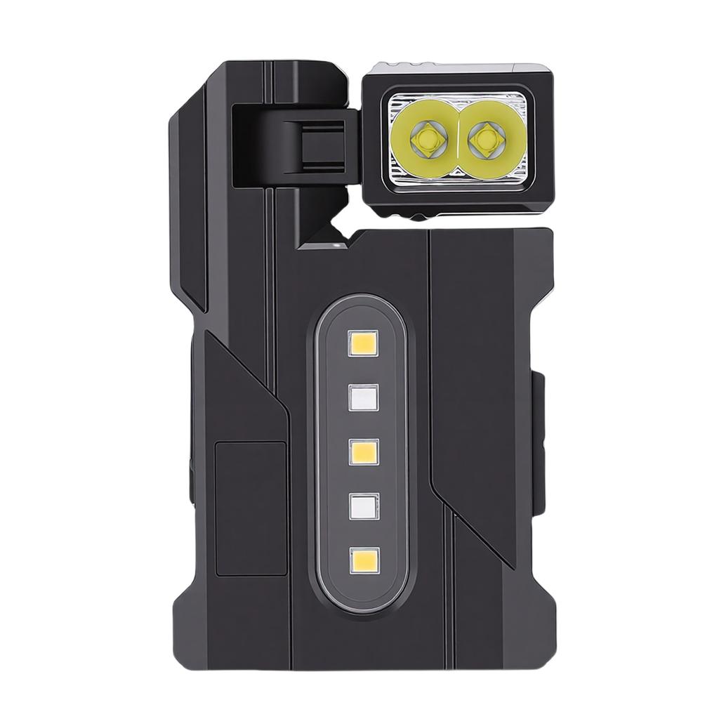 Rechargeable EDC Flashlight 1200mAh Portable Flat Pocket Flashlight Magnetic Bright Flashlight with Rotable Lamp Head
