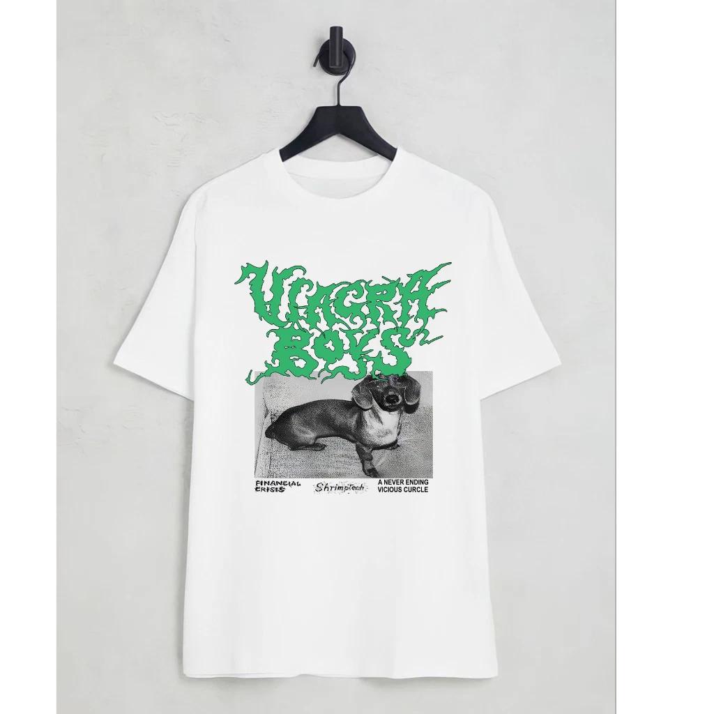 **Белая хлопковая футболка Viagra Boys “Financial Crisis” – Унисекс, Размеры S–5XL** 2XL