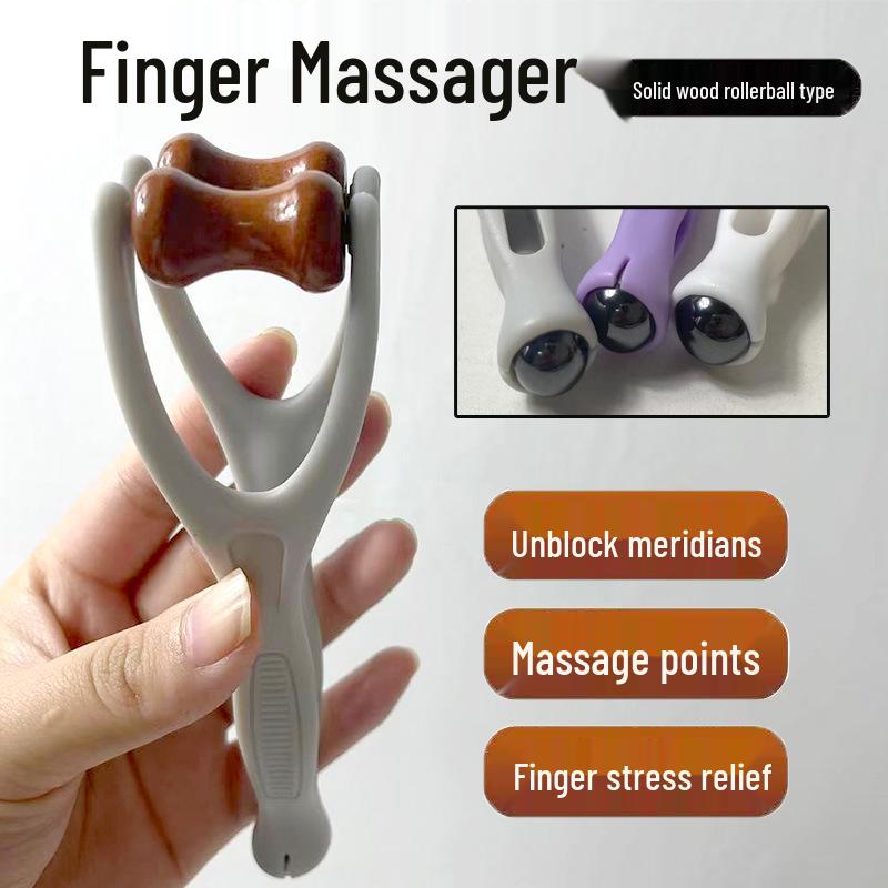 Holz Magnetische Perlen Finger Massage Roller