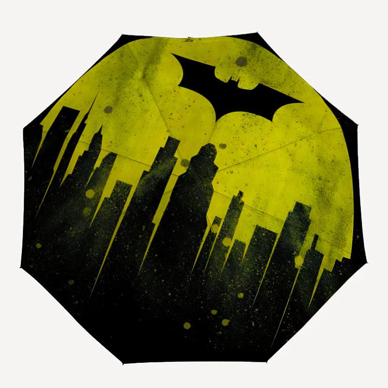 1pc Batman Cityscape Automatic Folding Umbrella - Compact 8-Rib Design, Durable Plastic & Iron, Lightweight for Outdoor Daily Use21108