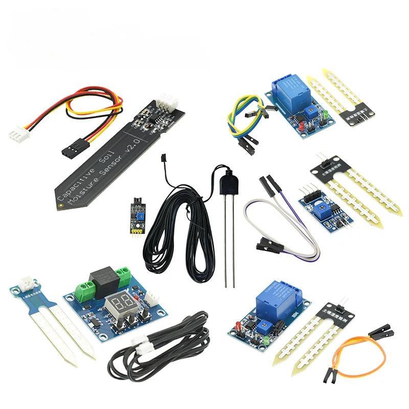 Kit de Sensor Capacitivo de Humedad del Suelo con Módulo de Relé para Jardinería DIY Detección de Humedad