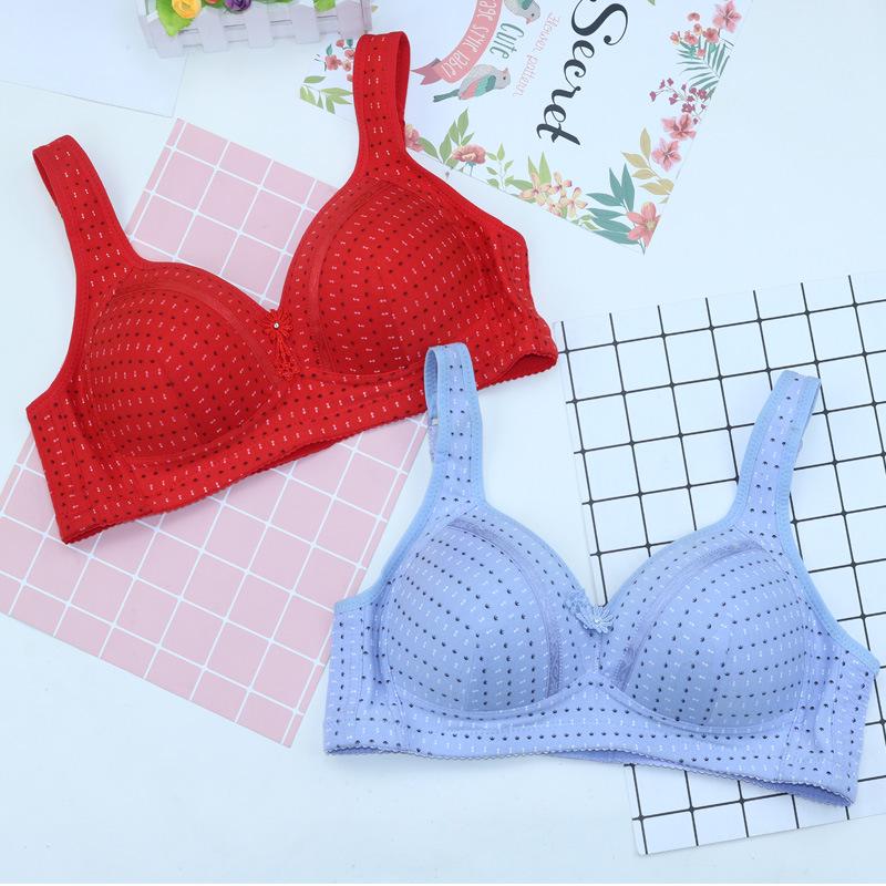 New bra cotton bowl thin vest type adjustment large size vest type large cup underwear without steel ring
