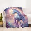 1pc Unicorn Fantasy Flannel Blanket, Comfortable and Warm Blanket, for Camping Sofa Bed and Couch Office037