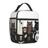 Bestselling Bears Of The World Neoprene Texture Durable Lunch Bag Fitness Snack Carry Lunch Bag