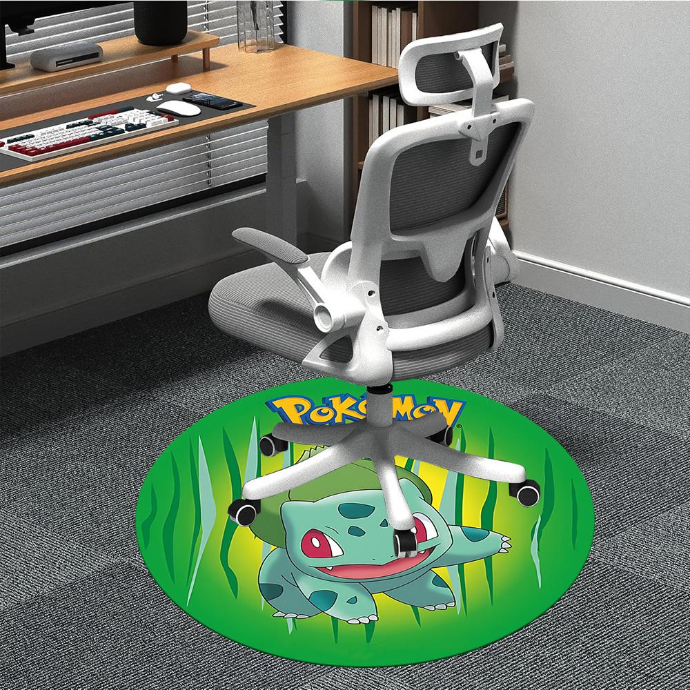 

1PC Bulbasaur, Pokémon Office Round Rug, Non-slip, Soft and Durable Office Rug for Interior Decoration, Perfect for Office yy250915079 80cm by 80cm