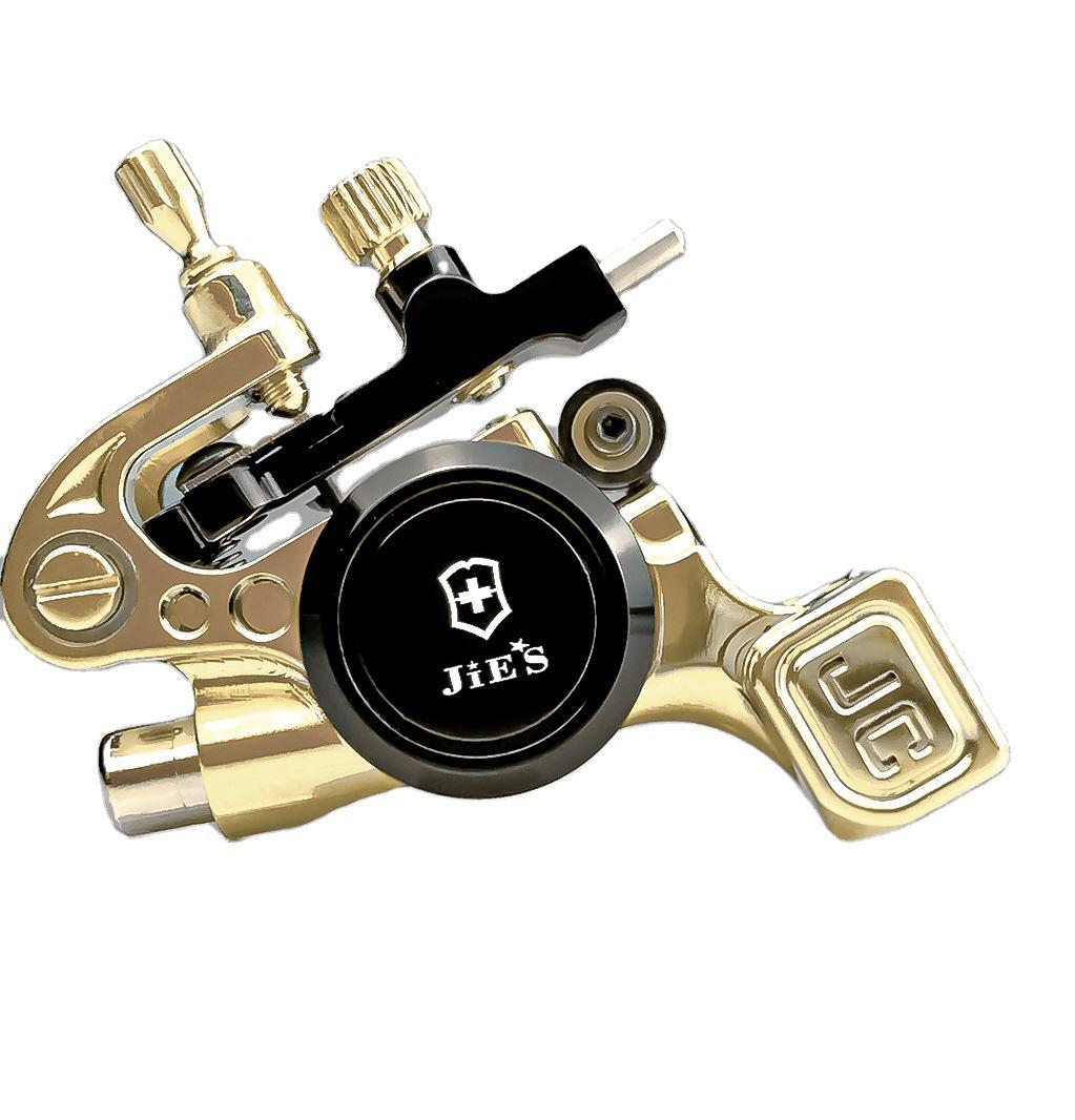 

Тату-машинка Jay V12 All-in-One с задней опорной листовой рессорой и прямым приводом для контуринга и растушевки. золотой