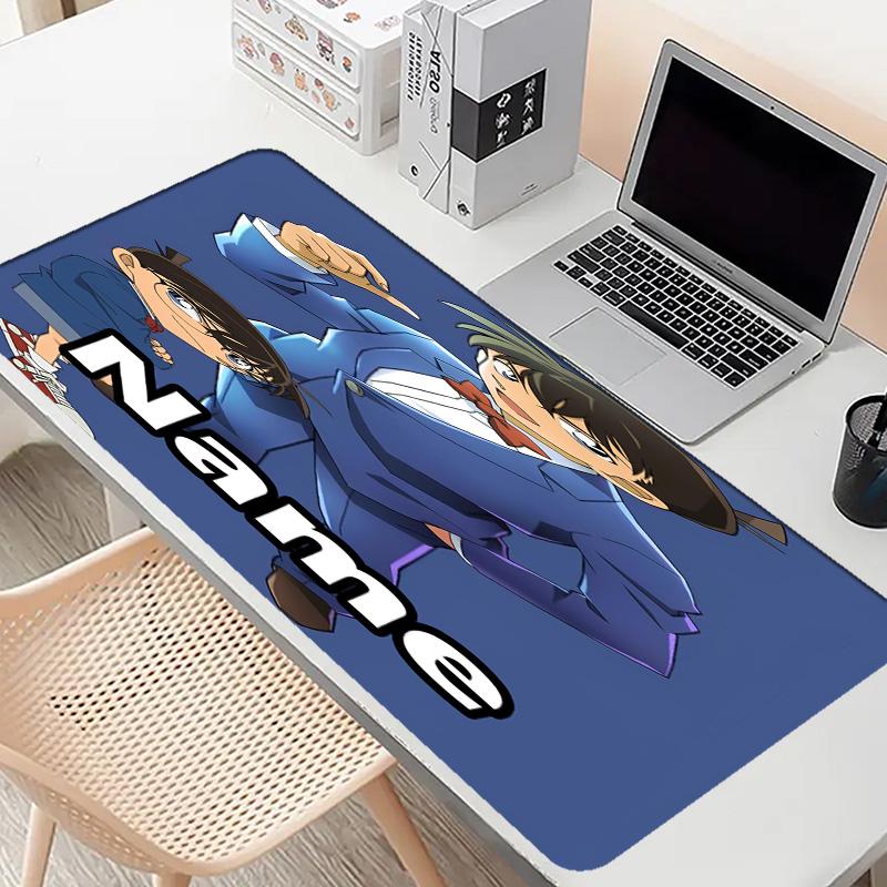 Custom Name Personalized Detective Conan Pattern Mousepad, Laptop PC Desk Mat, Decorative Desk Mat for Home Keyboard Pad Gift
