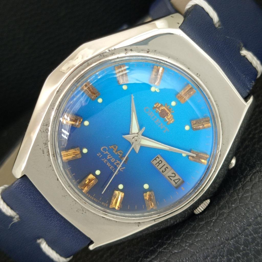 VINTAGE ORIENT AAA CRYSTAL AUTOMATIC JAPAN MENS ORIGINAL DIAL WATCH a706907-1