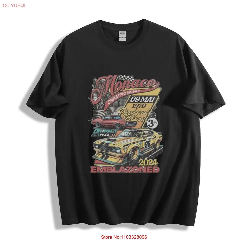 Monaco Retro Racing T Shirt Casual Crew Neck Vintage Washed Unisex Homme Stretched Designer Clothes Stylish