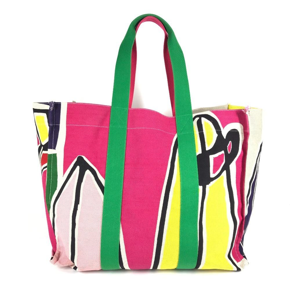 HERMES Tote Bag with pouch Sebas de Plage logo Shoulder Bag Multicolore