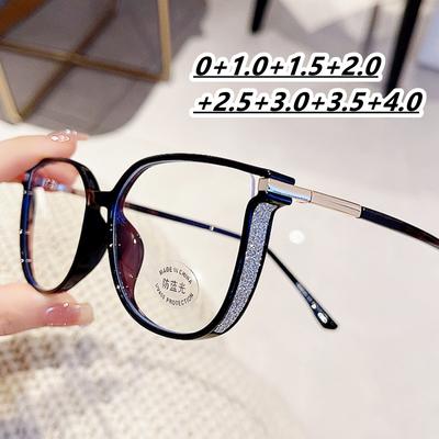 Luksusowe okulary do czytania z dalekim wzrokiem dla kobiet, blokujące niebieskie światło, okulary komputerowe, nowe modne okulary typu kocie oczy dla kobiet i mężczyzn