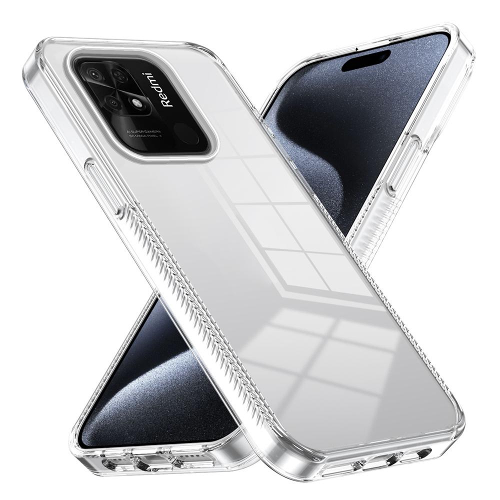 KEYSION Transparent Case for Redmi 10C 10A 9C Soft TPU+PC Anti-slip HD Clear Shockproof Phone Cover for Xiaomi Redmi 9C 10A 10C