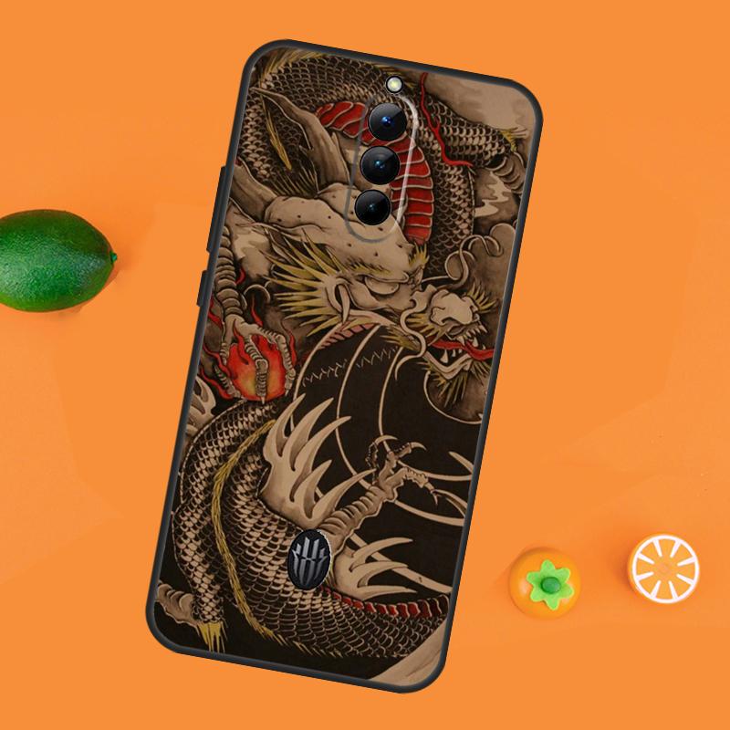 Chinese Dragon Case For ZTE Nubia RedMagic 10 Air 5G 6 7 7S 6S Pro RedMagic 10S 9S 8S 8 9 10 Pro Plus Cover