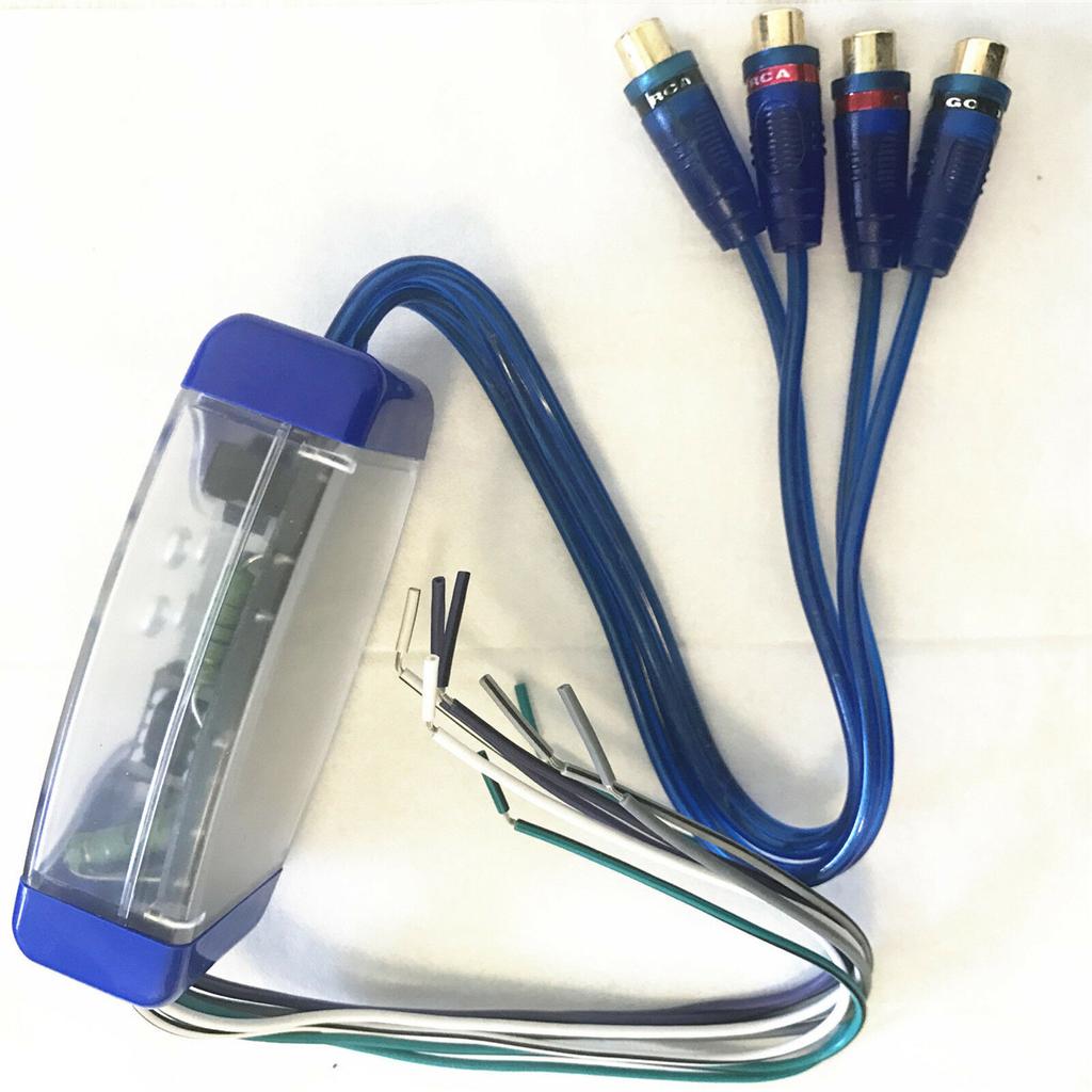 Car SUV Stereo Radio Speaker Wire 4-Way RCA Hi/Lo Line Level Converter Adaptor