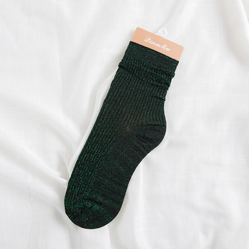 Pure-color Silver-gray Mid-calf Women's Socks, Thin Style, Pile-up Socks, Versatile, Breathable, Sweat-absorbent